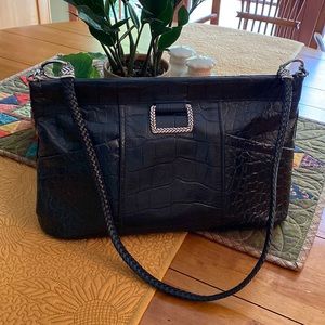Brighton black leather handbag